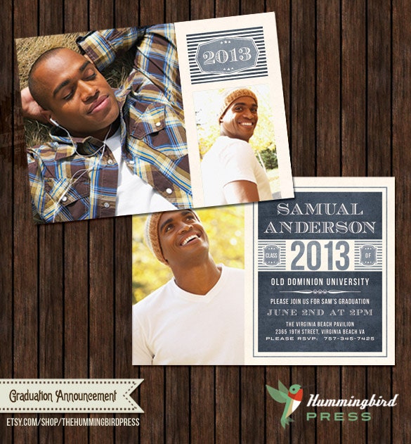 INSTANT Download - PSD 5x7 Senior Graduation Announcement Card Template - G9