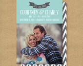 BANNERS Save the Date Cards -- Printable -- Double Sided or Postcard