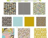 Custom 4 piece Nursery Set (Bumper Pads, Crib Sheet, Crib Skirt, & Changing Pad Cover in Sardinia)