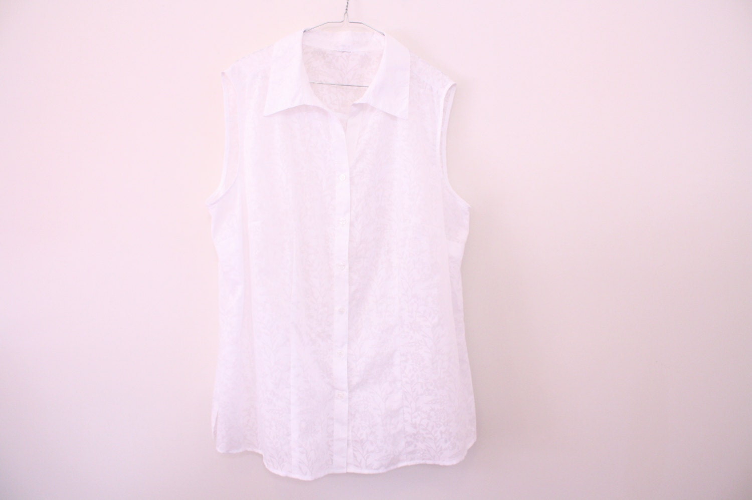 Floaty White Button Up Sleeveless Blouse - Summer Staple