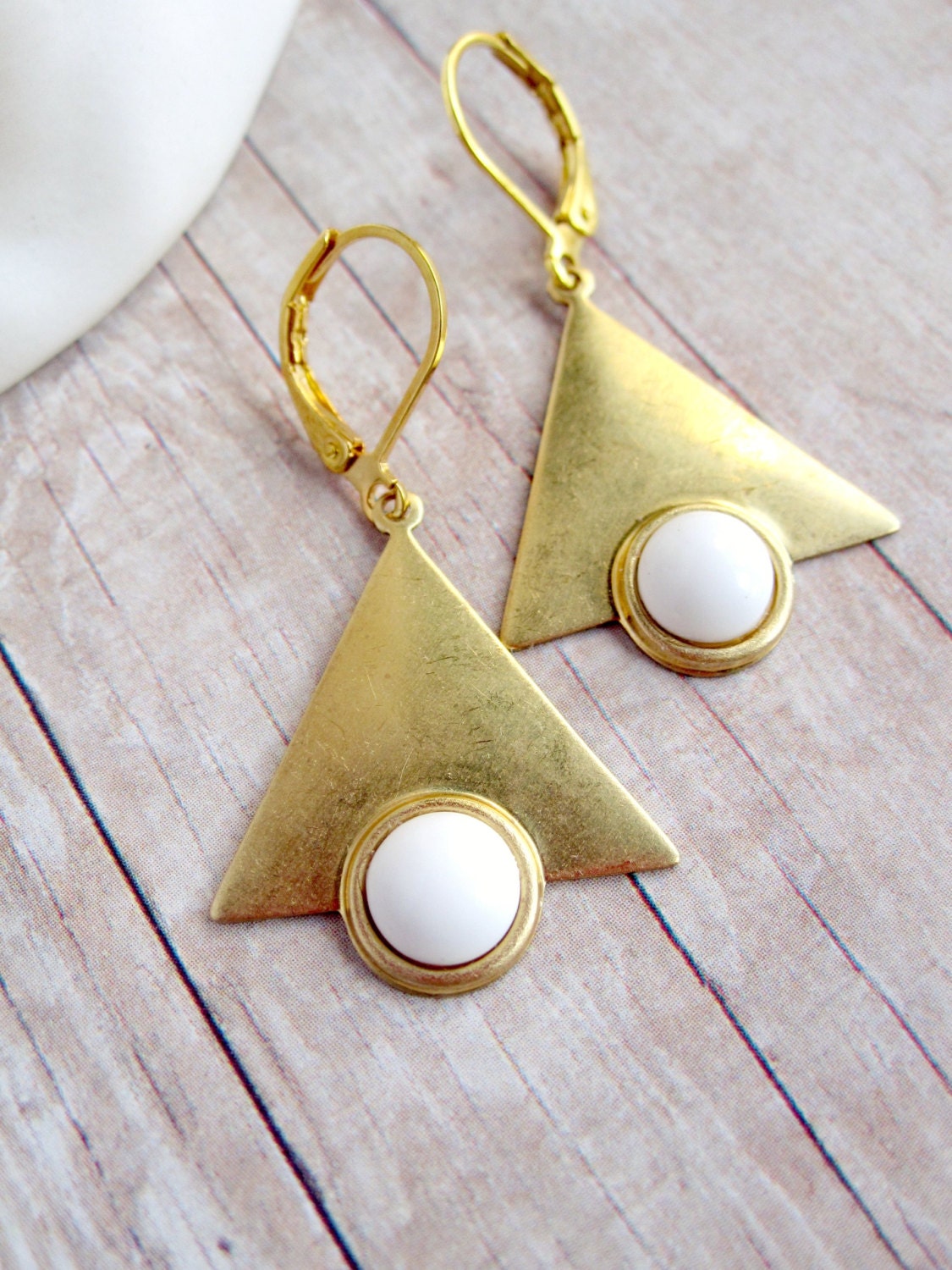 Art Deco Brass Earrings