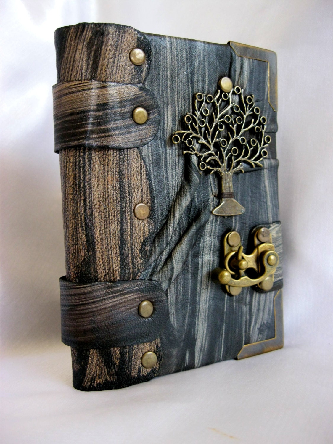 Tree Of Life pendant Handmade mini leather journal notebook sketchbook
