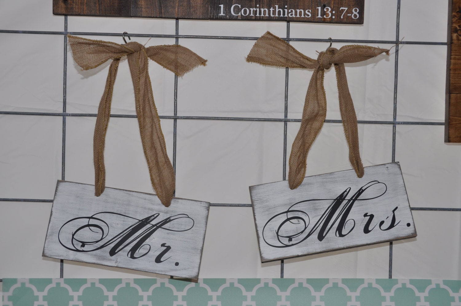 White Mr. & Mrs. Signs
