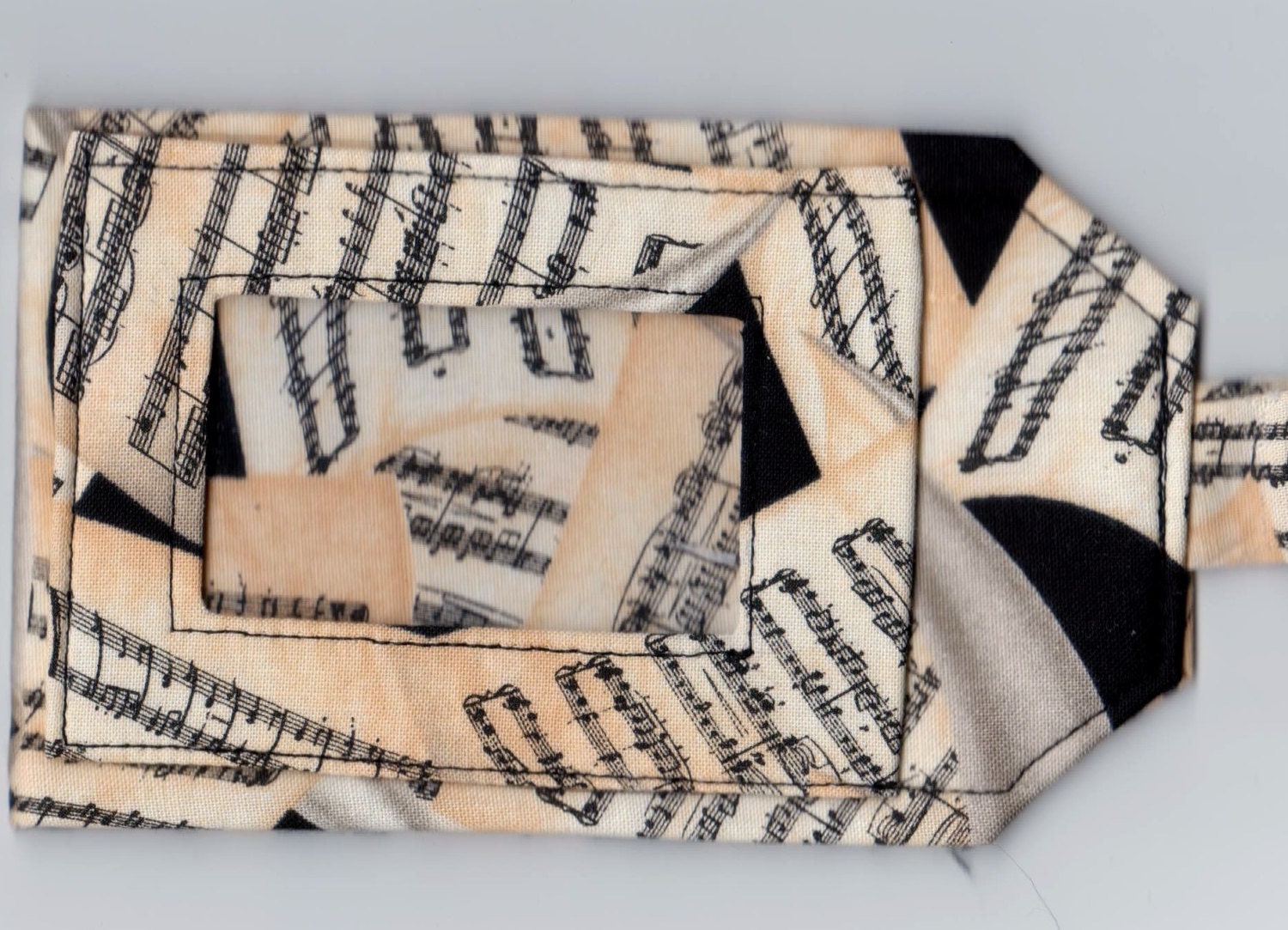 Sheet Music Custom Fabric Handmade Luggage Tag Musician Piano Teacher ID Cruise Travel Accessory Card Holder Chorus Band