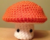 Orange Mushroom - crocheted plush