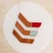 Large Geometric Colorblock Wooden Chevron Necklace - Red, Mint, and Gold