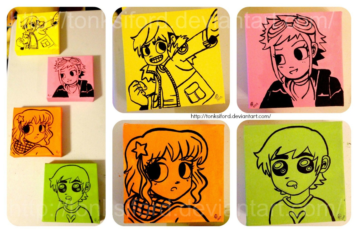 OOAK Scott Pilgrim x Ramona Flowers Mini Portraits
