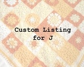 Custom Listing for J- Granny Square Baby Blanket- Yellow and White- with Matching Cap