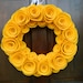 Spring Wreath - Summer Wreath - Bright Felt Flower Wreath in Gold with Pearls in the Large Flowers