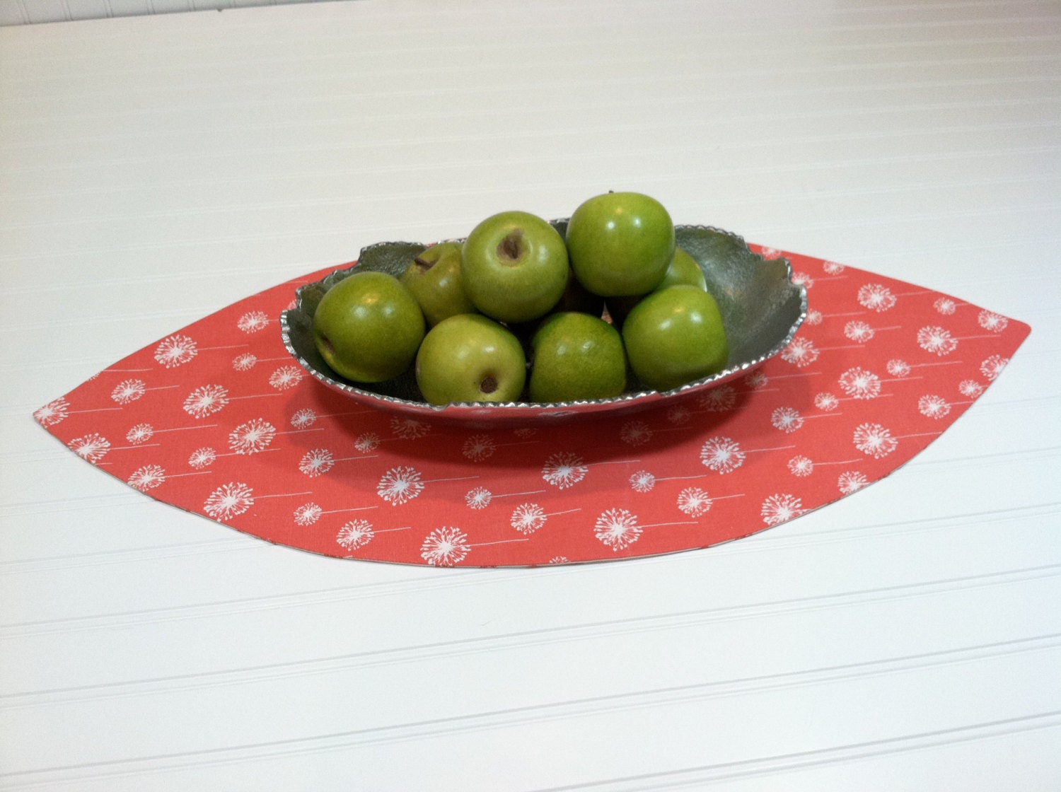 Table Runner Petite Coral Dot and Floral Print