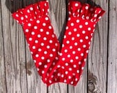 Girls ruffle pants. Red and white or any color mod polka dots. Custom Boutique children's clothing. By EverythingSorella.