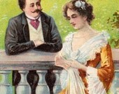 Antique Romantic Couple PFB Postcard 1909