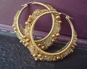 Ouija Board Crocheted Wire Earrings gold pearls n Swarovski crystals