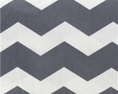 Gray and White Chevron Stripes - 1 yard