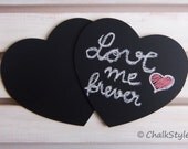 2 CHALKBOARDS for Weddings, Rustic Wedding Decor or Photo Booth Prop, Engagement Pictures Props Save the Date Chalk Board Signs Il_170x135
