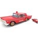 Vintage Red Ford Fire Chief Tin Friction Toy Car