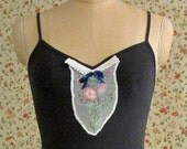 Camisole Vintage Applique and Button Cottage Chic Boho Inspirational Words Hippie Gypsy Cotton