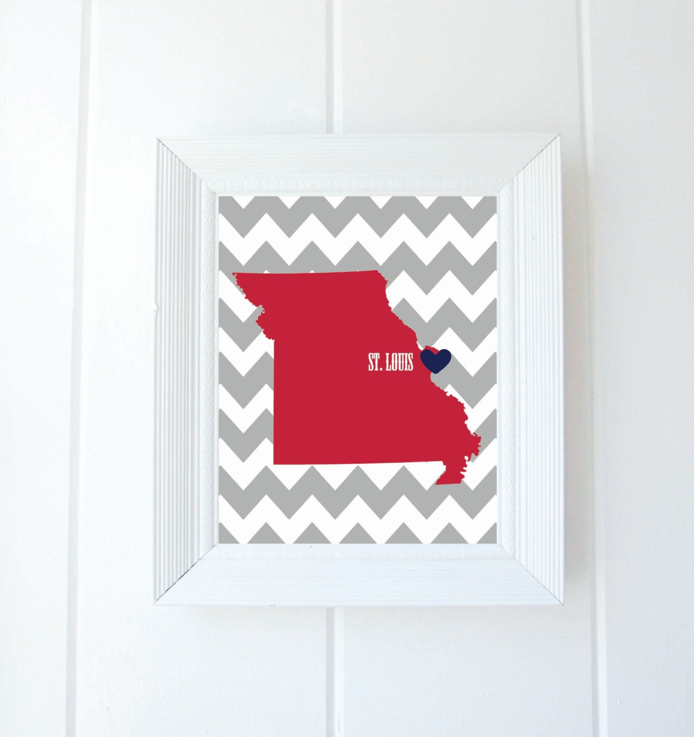 Missouri State Love Map, 8x10, Fine Art Print, St. Louis, MO