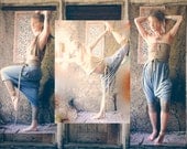 harem pants / romper. organic cotton and hemp fabric. choose your hand dyed colors. 'made to order'