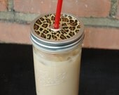 Leopard Print Mason Jar Tumbler