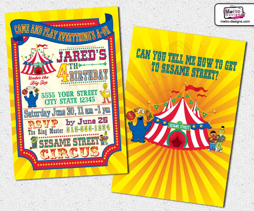 Sesame Street Circus Party Package - Digital Files Il_570xn