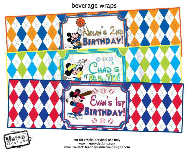 Mickey Mouse - Beverage Wrappers Il_570xn