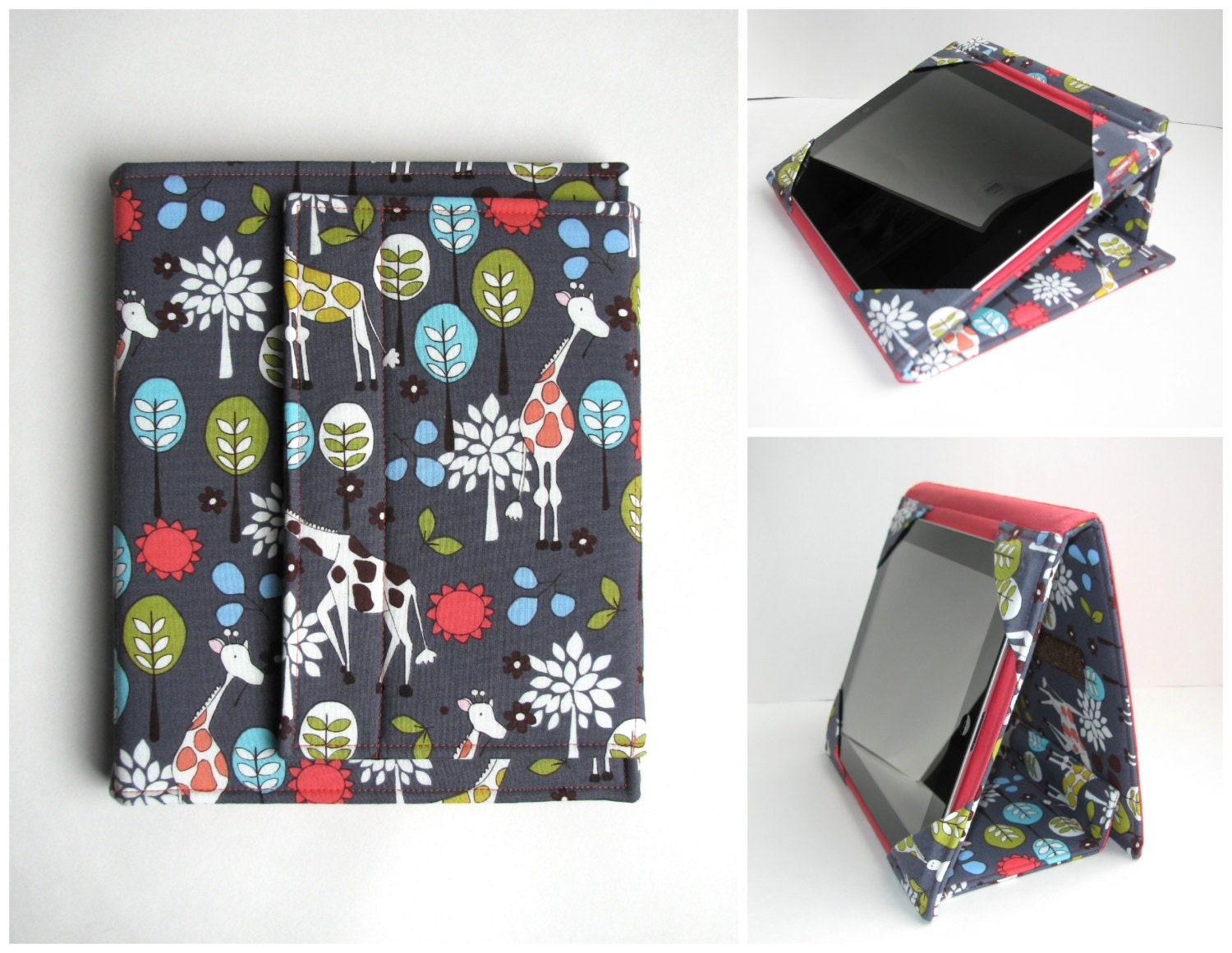 iPad Cover iPad Case Hardcover with Stand  iPad 2 Cover iPad 3 Case iPad 4 - Giraffe Garden