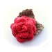 Crochet Rose Brooch - Corsage Brooch Pin -  Red Wool Rose