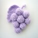 Crochet Corsage Brooch Lilac Mohair Grapes Unique Gift