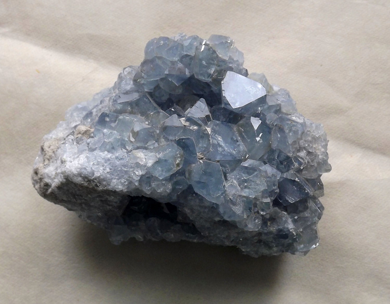 Large Celestite Crystal Cluster - Angelic Contact