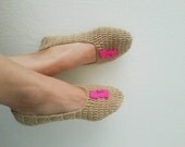 FREE SHiPPiNG Beige with  cat   Healthy Booties Kitty Home slippers