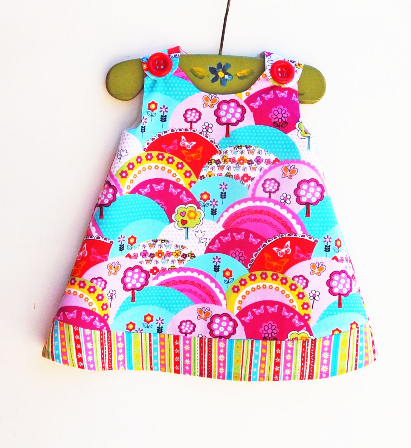 Happy Hills - Michael Millers - Peasant Dress - Girls Dress - Happy Style - Baby - Nursery - Girls Fashion - KK Children Designs - 3M to 3T