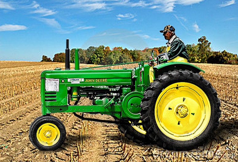 Items similar to John Deere Tractor In A Field Counted Cross Stitch