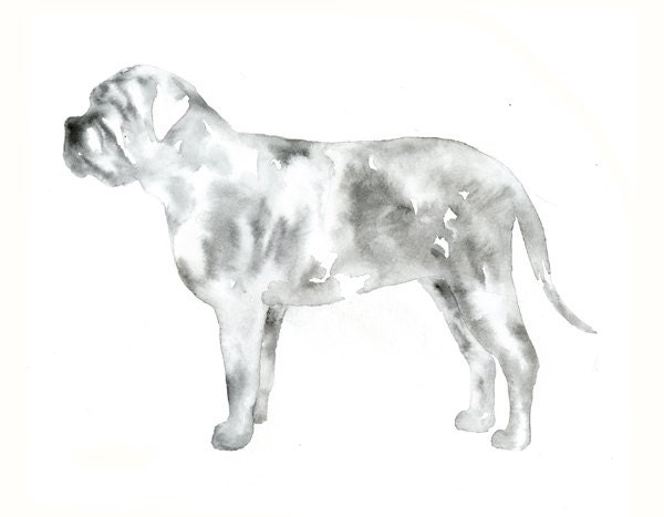Custom Mastiff Art - 8x10 Silhouette