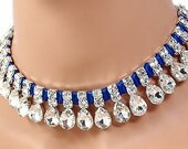 Bridal Necklace Bridal Rhinestone Wedding Necklace Bridesmaids Necklace - Blue Il_170x135