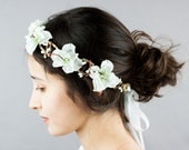 Hydrangea bridal flower crown - White