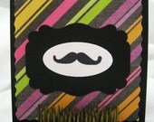 Set of 4 Mustache Mini Cards