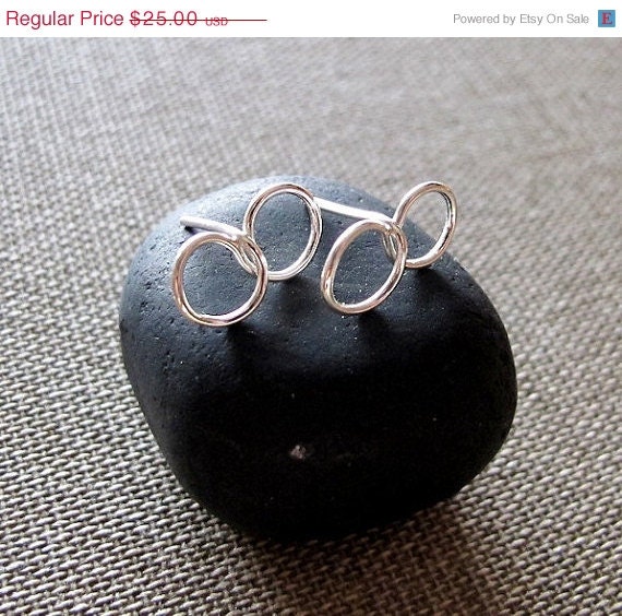 Tiny Infinity Earrings. Figure 8 Post Stud Earrings. Sterling Silver Small Studs . Circles hoops - NadinArtDesign