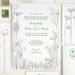 Wildflower Letterpress Wedding Invitation - Floral Garden Illustration - Sample