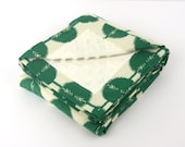 Toddler Blanket - Emerald Green Arrows and Ivory Minky