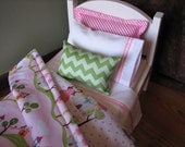 Bedding Set for American Girl Doll or similar 18" dolls - "Happy Ever After"