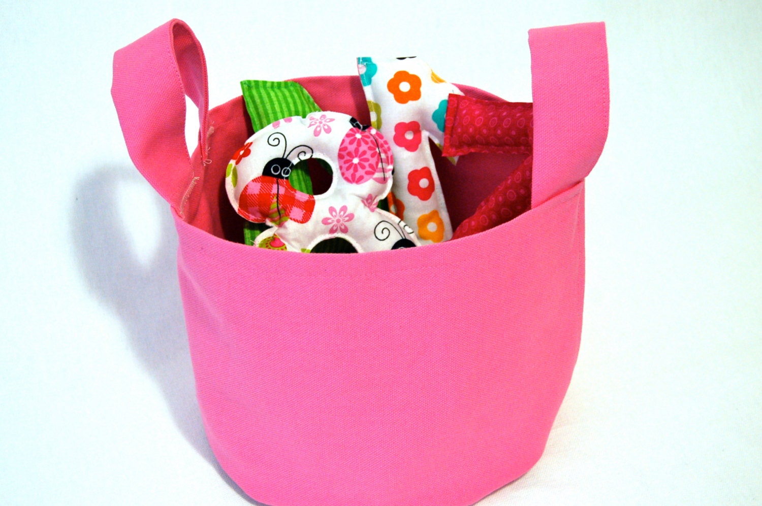 Girl Plush Numbers Ladybug Fabric Toy Set with Bucket