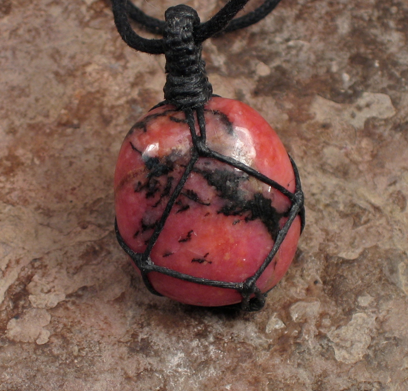 Rhodonite Pendant - Reiki Infused
