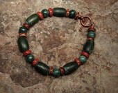 Men's Jade, Bloodstone and Kambaba Jasper Bracelet
