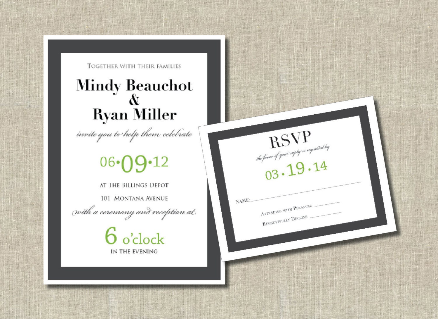 Elegant Printable Wedding Invitation Set - Custom Colors, retirement, rehearsal dinner invitation - WP1