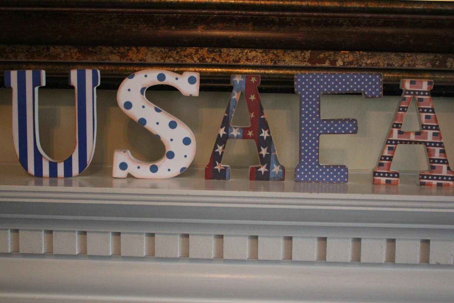USAFA Wooden Vintage Mantle Letters for the United States Air Force Academy
