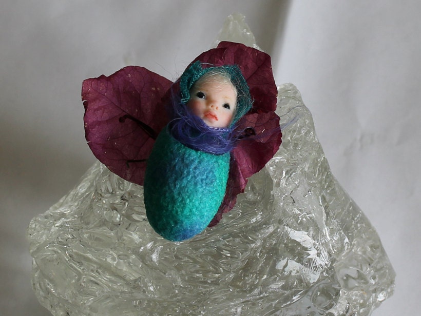 Custom OOAK Hand Sculpted Miniature Cocoon Fairy Baby - Made to Order Mini OOAK Art Doll