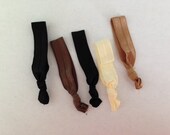 Elastic Hair Ties Hair Accessories Ponytail Holder Neutral Basic Set of 5 elastic knot hair ties