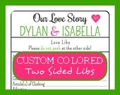 Wedding Guest Book MAD LIBS - Love Story Game - Hearts Design - Customized PDF - Bachelorette / Bridal Shower