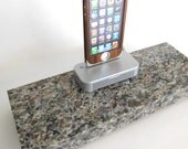New Caledonia Granite with a silver braeburn iPhone 5 dock